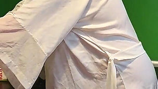 Femdom and Peeing, a Toilet Slave Eats Cereal with Urine and Swallows Urine