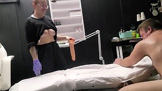 LuTosT Massage Turns Wild: Femdom Pegging Makes Him Fall Over on Sofa