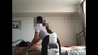 Married Latina Massage Lady slowly gives in to Monster Cock1