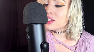 A super sexy blonde with big boobs and masturbating with a v