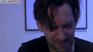 Sub anal nurse with ballgagged mouth rough fucked by patient