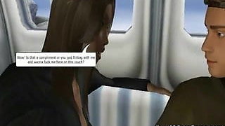 Big Cock 3D Toon Stud Fucks a Big Tit Flight Attendant