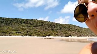 Amateur April BigAss Risky Beach Blowjob - Outdoor Public Sex