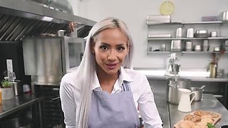 Blonde Latina banged in a POV kinky fuck scene