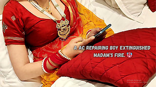 A Ac Repairing Guy Fucked Madam's Clean White Pussy When Her Husband Not in Home. in Hindi Audio