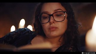 Hot Japanese Vampire Lesbian Sex - Rikako Katayama Dominated by Nerdy Leana Lovings in Gothic Horror Fuck