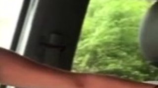 Hot Brunette Giving Blowjob in Car