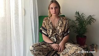 Laney Day Fingers Her Hairy Pussy - Sweet German Amateur Masturbation