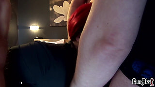 Dutch office slut takes on employees blowbang