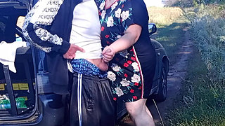 Stepmom Holds My Dick While I Pee and Then Sucks It