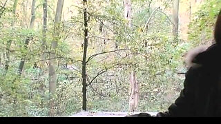 Outdoor pissing and blowjob