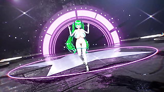 Hatsune Miku Huge Boobs Undress Dance Hentai Vocaloid Bibbidiba Song Mmd 3D Green Hair Color Edit Smixix