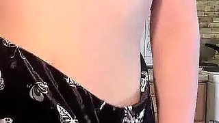 A Young Cook Decided to Play with a Vibrator While Cooking in the Kitchen