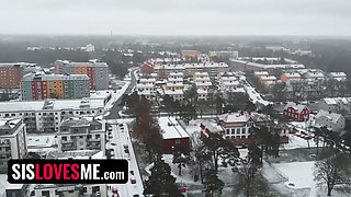 The best thing you'll observe today - step sisters gooning on step bro's large fat rod