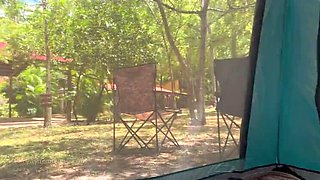 Almost Caught Fucking in Tent! Brazilian Babe Ariel Siren Outdoor Sex Vlog