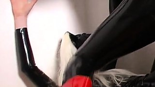 Hot brunette amateur MILF rides hubbys cock