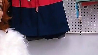 Delicious Redhead Shoplifter Riding a Cock for Her Freedom