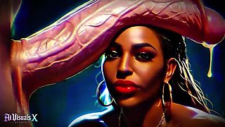 Good-sized Caboose EBONY mummies Adore HUGE White Stiffys — Bi-racial Wish (4K AI Generated Cartoon)