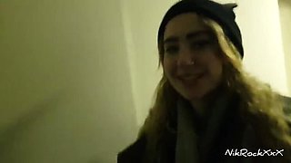 Russian Pickup: Nikolas Fucks Teen Blonde in Hallway with Big Ass & Natural Tits