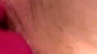 Wet, creamy pussy from playing with a dildo